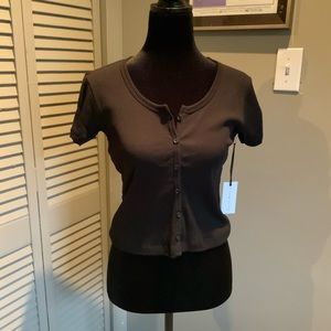 Urban Nation, Button Up Crop Top, Medium